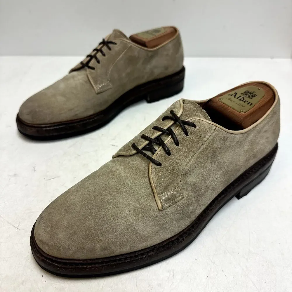 VGUC Ralph Lauren Purple Label Tan Suede Derby Ridgeway Sole Made in Italy 8 D